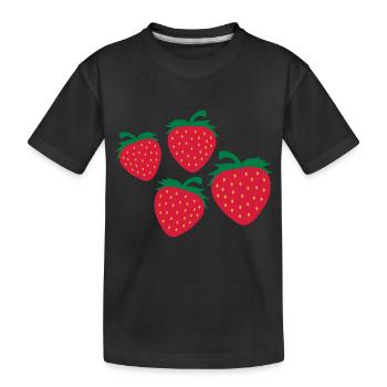 4 Delicious strawberry - Kids' Premium Organic T-Shirt - black - Front