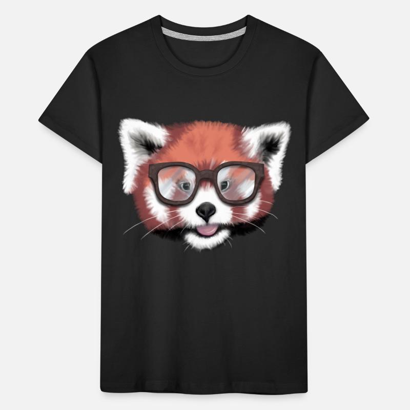 Roter Panda Nerd / Brille / minavi Kinder Premium Bio T-Shirt