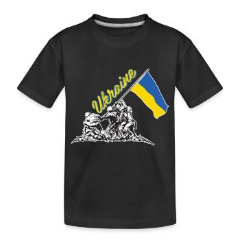 lever du drapeau ukraine - T-shirt bio Premium Enfant - noir - Devant