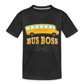 Bus Boss School Bus Driver Yellow Bus - Kinder Premium Bio T-Shirt - Schwarz - Vorne