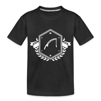 Armoiries de pêche à la canne à pêche - T-shirt bio Premium Enfant - noir - Devant