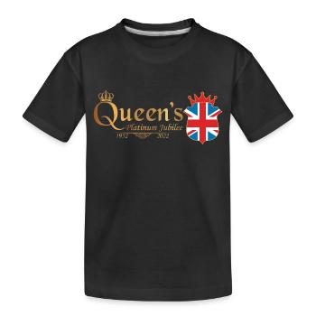 Britische Königin Monarchie Platin-Jubiläum 70. Jahr - Kinder Premium Bio T-Shirt - Schwarz - Vorne