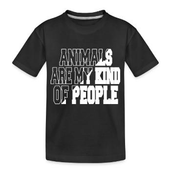 des dictons drôles citent une sensibilisation heureuse aux droits des animaux - T-shirt bio Premium Enfant - noir - Devant