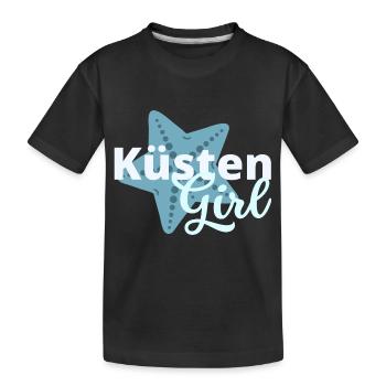 Küstengirl Ostsee Küste Nordsee Küste Spruch. - Kinder Premium Bio T-Shirt - Schwarz - Vorne
