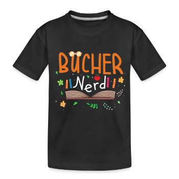 Bücher Nerd Buch Bibliothek Lesen Krimi Romane - Kinder Premium Bio T-Shirt - Schwarz - Vorne