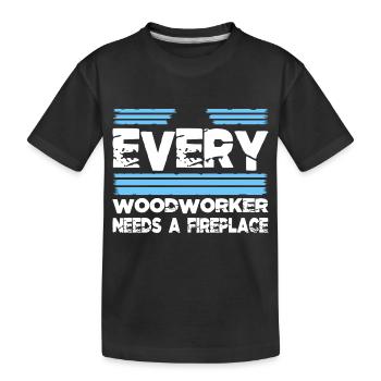 woodcutter lumberjack funny woodworking daddesign - Kids' Premium Organic T-Shirt - black - Front