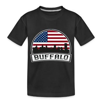 Buffalo Skyline - Kids' Premium Organic T-Shirt - black - Front