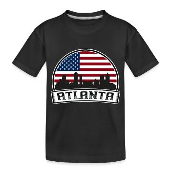 Atlanta Skyline - Kinder Premium Bio T-Shirt - Schwarz - Vorne