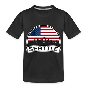 Seattle USA - Kids' Premium Organic T-Shirt - black - Front