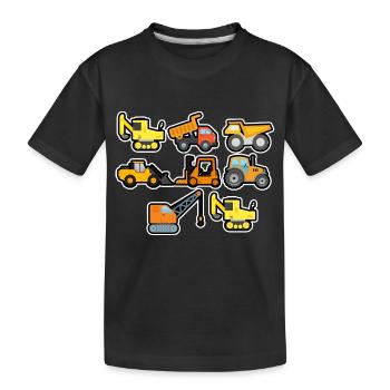 Excavatrice Chantier de construction Ouvrier de construction Camion de construction I Cadeau - T-shirt bio Premium Enfant - noir - Devant