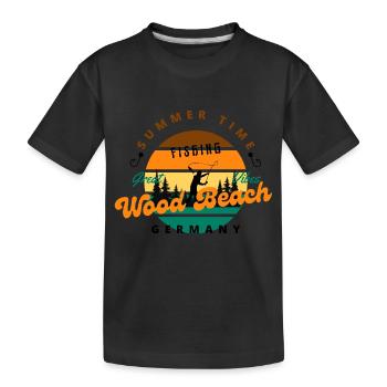 Angler Wood Beach - Kinder Premium Bio T-Shirt - Schwarz - Vorne