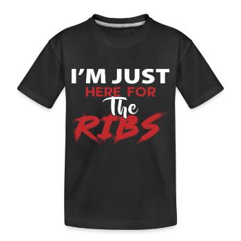 Je suis juste ici pour les Côtes - T-shirt bio Premium Enfant - noir - Devant