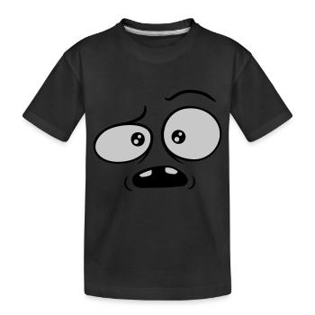 Visage comique confus sceptique - T-shirt bio Premium Enfant - noir - Devant