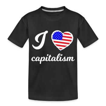 Ich liebe Kapitalismus - Kinder Premium Bio T-Shirt - Schwarz - Vorne