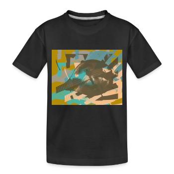 Mandoline - Pop Art Grafik oliv blau - Kinder Premium Bio T-Shirt - Schwarz - Vorne