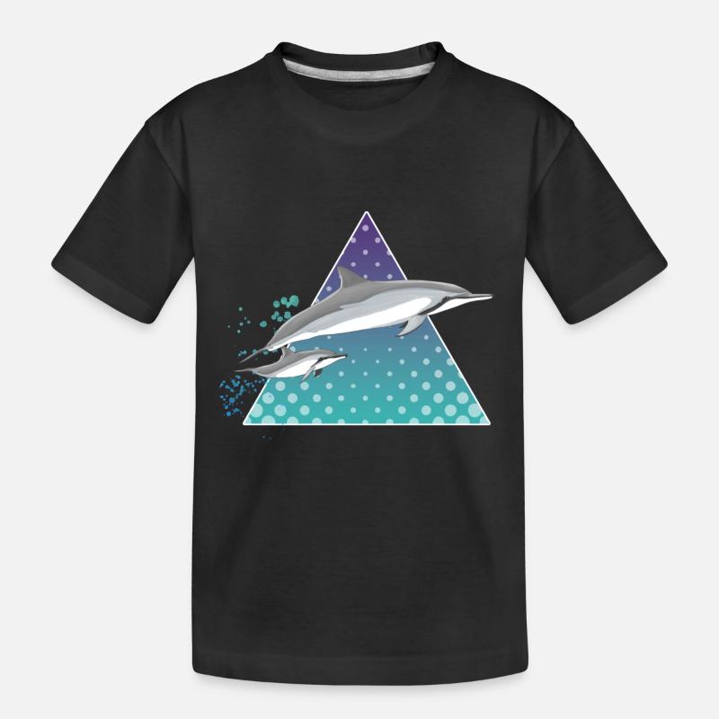 Famille dauphins - T-shirt bio Premium Enfant - noir