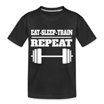 Krafttraining Fitness Sportler Muskel Bodybuilder - Kinder Premium Bio T-Shirt - Schwarz - Vorne