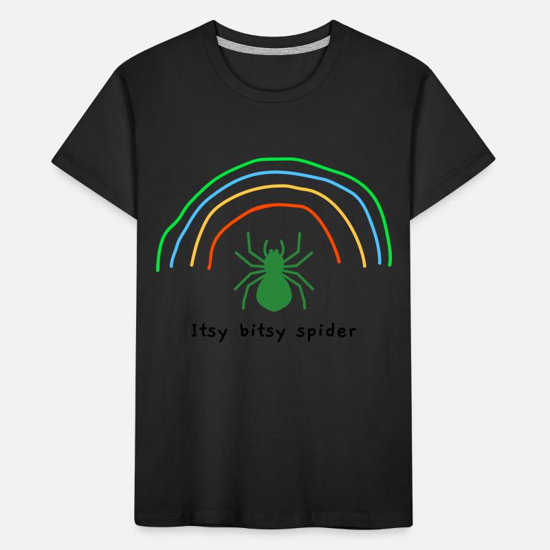 Itsy Bitsy Spider (schwarzer Text) Kinder Premium Bio T-Shirt