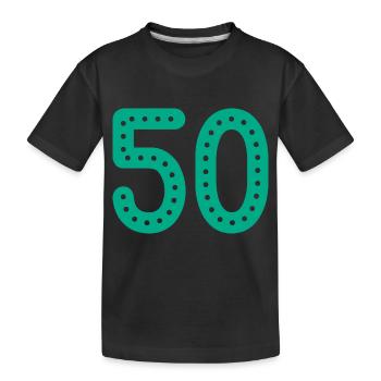 50 JAHRE. 50-jähriges JUBILÄUM. JUBILÄUM 50 JAHRE. 50 - Kinder Premium Bio T-Shirt - Schwarz - Vorne