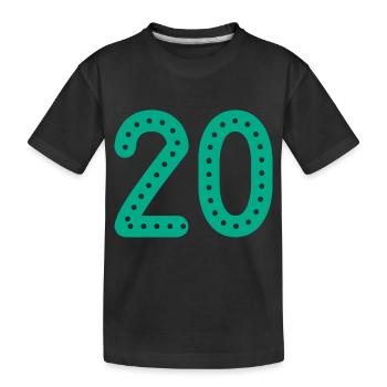 20 ANS. 20e ANNIVERSAIRE. ANNIVERSAIRE 20 ANS. 20 - T-shirt bio Premium Enfant - noir - Devant