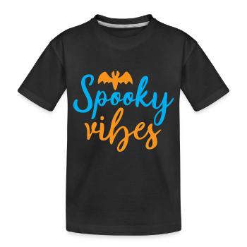 Spooky vibes- halloween humor - Kids' Premium Organic T-Shirt - black - Front