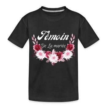 témoin de la mariée - T-shirt bio Premium Enfant - noir - Devant