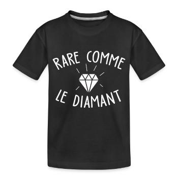 Rare comme le diamant / humour noir - T-shirt bio Premium Enfant - noir - Devant