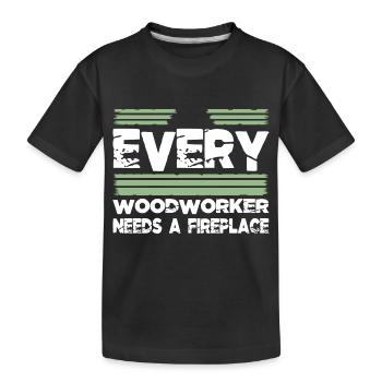 carpenter saw carpenter funny tshirts cutter - Kinder Premium Bio T-Shirt - Schwarz - Vorne