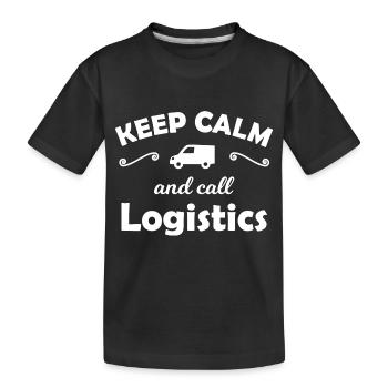Call logistics - Kids' Premium Organic T-Shirt - black - Front
