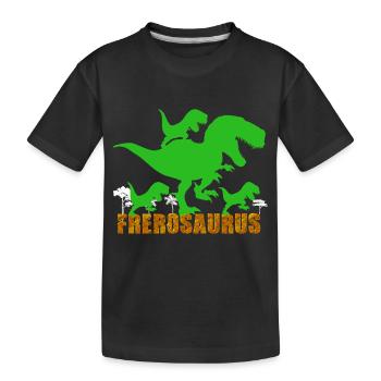 Frèrosaurus Citation Frère Dinosaure Cadeau - T-shirt bio Premium Enfant - noir - Devant