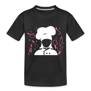 Köchin Kochen Restaurant Kochkunst - Kinder Premium Bio T-Shirt - Schwarz - Vorne