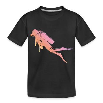 Tauchen Silhouette - Kinder Premium Bio T-Shirt - Schwarz - Vorne