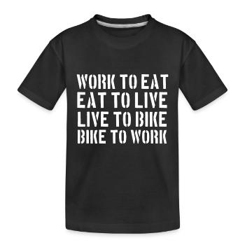 Vélo au travail - T-shirt bio Premium Enfant - noir - Devant