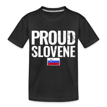 Slovenija Slowenien Slowenische Flagge Slowene - Kinder Premium Bio T-Shirt - Schwarz - Vorne