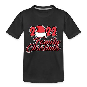 Noël en famille 2022 - T-shirt bio Premium Enfant - noir - Devant