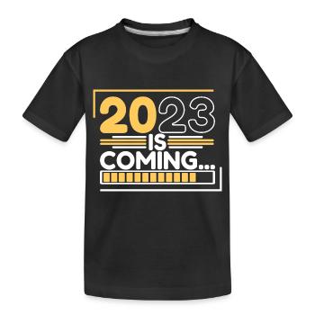Happy New Year 2023 New Year's Eve Christmas - Kids' Premium Organic T-Shirt - black - Front