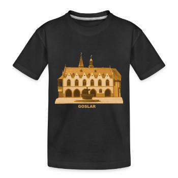 Goslar Rathaus Harz Niedersachsen - Kinder Premium Bio T-Shirt - Schwarz - Vorne