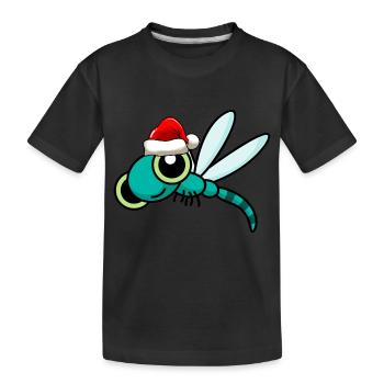 Dragonfly Christmas dragonfly - Kids' Premium Organic T-Shirt - black - Front