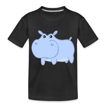 Henry das blaue Nilpferd - Kinder Premium Bio T-Shirt - Schwarz - Vorne