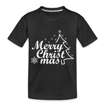 Classic Merry Christmas Design - Kids' Premium Organic T-Shirt - black - Front