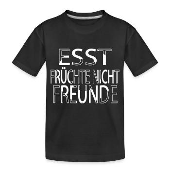 fleischlos pro vegan essen veganismus statement - Kinder Premium Bio T-Shirt - Schwarz - Vorne