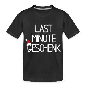 Last Minute Gift - Kids' Premium Organic T-Shirt - black - Front