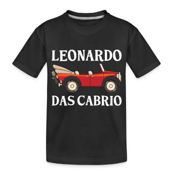 Leonardo das Cabrio lustig Geschenk - Kinder Premium Bio T-Shirt - Schwarz - Vorne