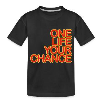 Une VIE votre CHANCE 04redKgelb - T-shirt bio Premium Enfant - noir - Devant