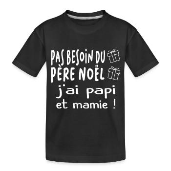 Cadeau enfant humour noël - T-shirt bio Premium Enfant - noir - Devant