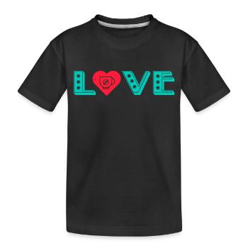 J’AIME LE CAFÉ J’AIME LA VIE - T-shirt bio Premium Enfant - noir - Devant