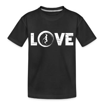 Sporty Hobby Leidenschaft Seilspringen - Kinder Premium Bio T-Shirt - Schwarz - Vorne