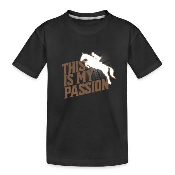 Saut d’obstacles Chevaux équestres Poney Passion - T-shirt bio Premium Enfant - noir - Devant