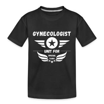 Gynäkologe Abteilung für spezielle Aufgaben - Kinder Premium Bio T-Shirt - Schwarz - Vorne