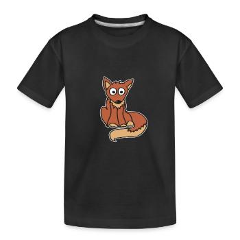Kleiner Fuchs, Baby, Kinder, Tiermotiv 2023 - Kinder Premium Bio T-Shirt - Schwarz - Vorne